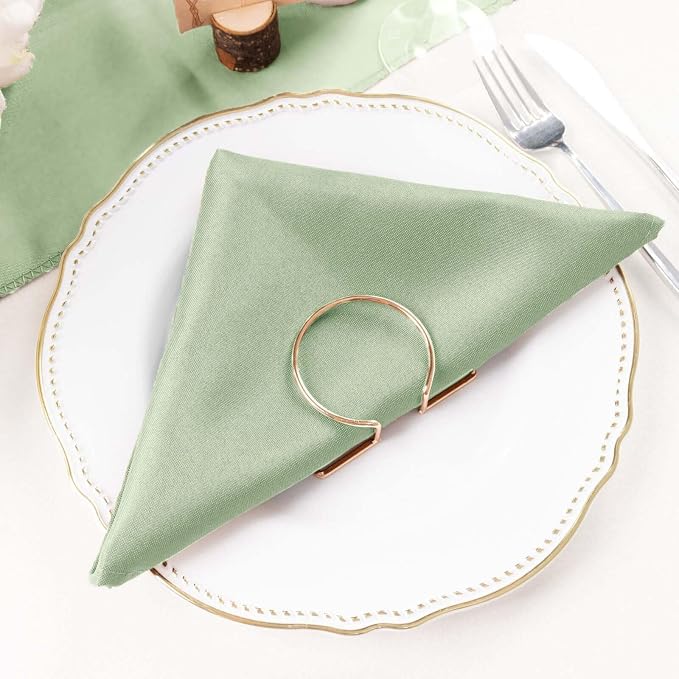 Efavormart Premium Cloth Napkins Set of 5, 20x20 Inch Sage Green Seamless Dinner Napkins, Washable Linen Table Napkin Cloth with Hemmed Edges for Weddings, Party and Banquet - Image 8
