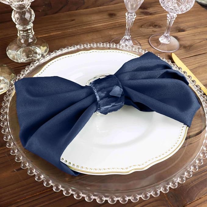 Efavormart Premium Cloth Napkins Set of 100, 17x17 Inch Navy Blue Seamless Dinner Napkins, Washable Linen Table Napkin Cloth with Hemmed Edges for Weddings, Party and Banquet - Image 6