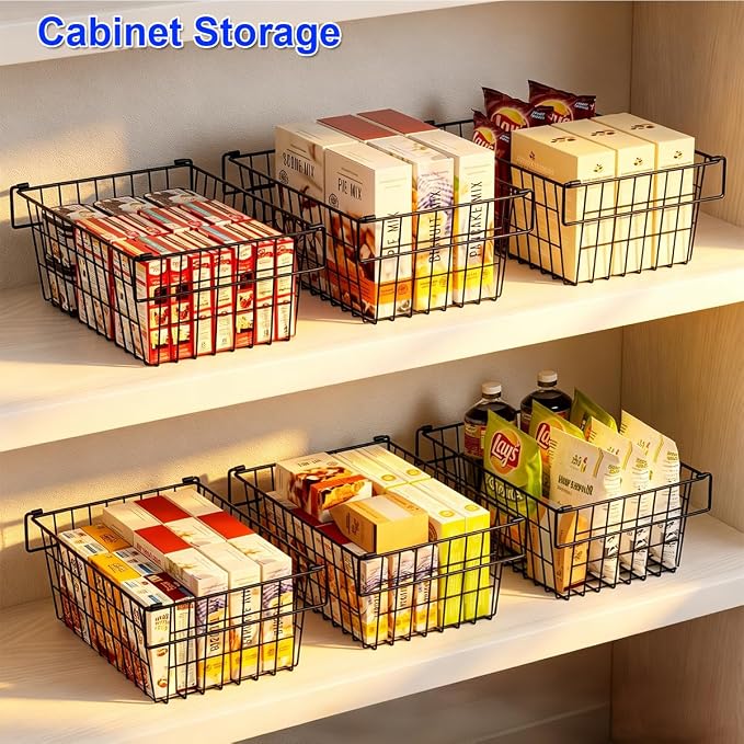 Orgneas Freezer Organizer Bins Baskets for Chest Deep Freezer 4Pcs | Large Metal Wire Stacking Container Organizer and Storage Baskets for Freezer Sort Frozen and Meats - Image 5