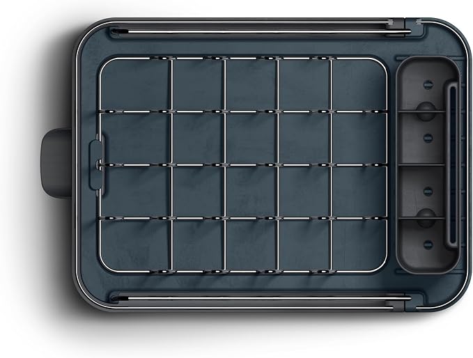 Joseph Joseph Extend Slim Steel Expandable Dish Drying Rack with Removable Cutlery Holder and Swivel Draining Spout, Compact Design, Grey - Image 2