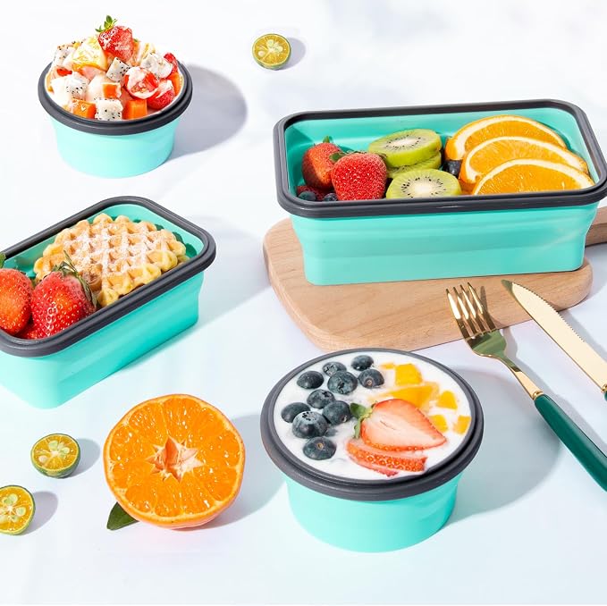 Sudaya 16 Pack Collapsible Food Storage Containers With Lids, Collapsible Storage Containers Sets Silicone Collapsible Bowls For Camping, RV Accessories, Travel Trailer Must - Image 8