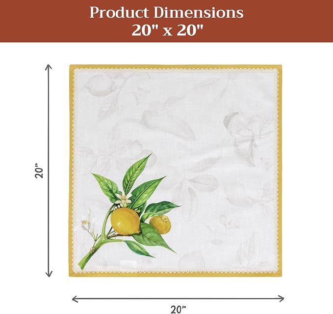 Maison d' Hermine Cloth Napkins Set of 4 Reusable 100% Cotton (20" x 20") | Everyday Square Napkins Cloth Washable Dinner Party Wedding Restaurant Hotel Kitchen Spring Summer - Limoncello - Image 7