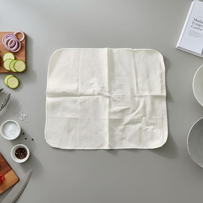 Flour Sack Shop Towels, Natural Cotton Cleaning Towels 14" x 12", Pack of 6 Reusable Absorbent Towels for Garage, Automotive, Workshop, Kitchen Cleaning, Polishing, Dusting & Multi-Purpose Use - Image 2