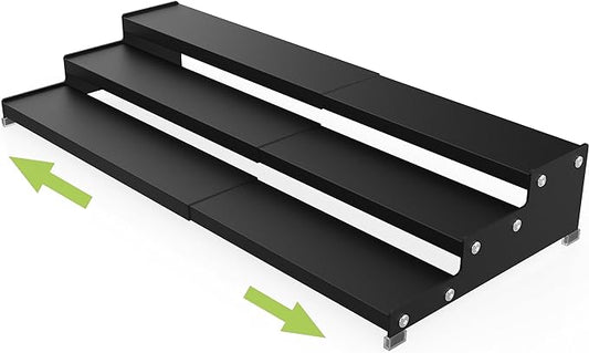 Jojocross Spice Rack Organizer for Cabinet, 3 Tier Expandable Spices Storage, Great for Kitchen Cabinets, Cupboard,Pantry and Countertop More 1 Pack/Black by JOJOCROSSHIGHQUALITYLIFE
