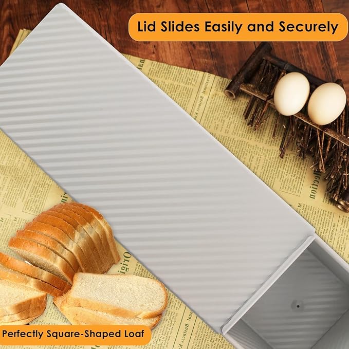 2-Pack 13x5 Pullman Loaf Pan & Lid, Aluminized Steel, Nonstick - Image 5