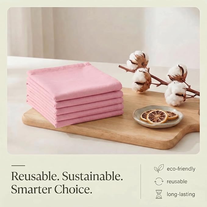 Urban Villa Kitchen Towels Cotton Dish Towels 20”x30” (Set of 6) Pink - Image 8