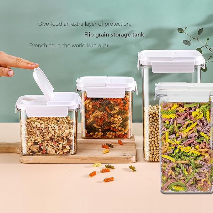 Premium Cereal Containers Storage With Lid 8 PCS Cereal Dispenser For Pantry Organization BPA Free Rubbermaid Brilliance Storage Containers - Image 5