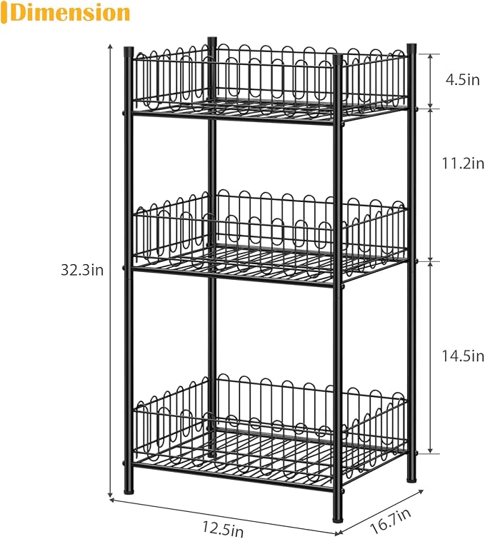 OYEAL Water Bottle Holder Rack 3 Tier Soda Drink Organizer Vertical Metal Food Storage Shelf for Kitchen Countertop Pantry, Can Storage Organizer for Pantry - Image 2