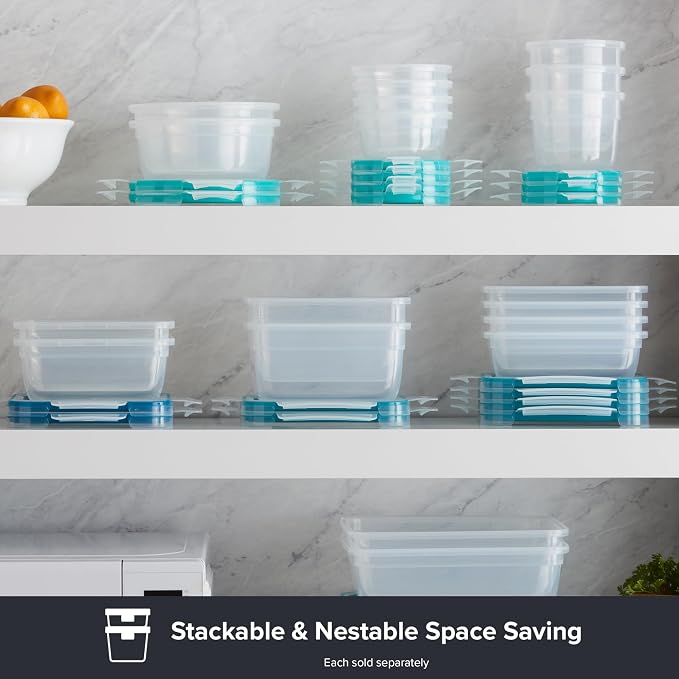 Snapware Plastic Total Solution 16-Pc Food Storage Containers Set, (4) 2-Cup & (4) 1.2-Cup Round Meal Prep Container, Plastic BPA-Free Lids with 4 Locking Tabs, Microwave, Dishwasher, and Freezer Safe - Image 4