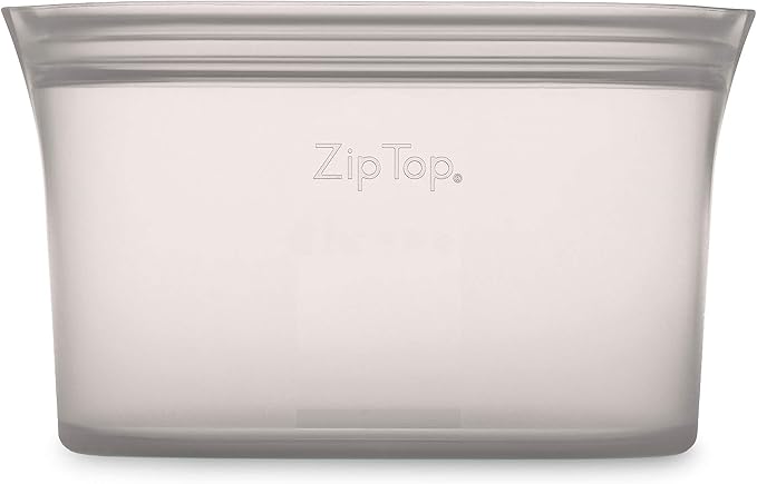 Zip Top Reusable Food Storage Bags | Small Dish [Gray] | Silicone Meal Prep Container | Microwave, Dishwasher and Freezer Safe | Made in the USA - Image 2