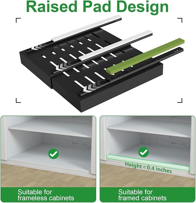 PAKETA 4 Pack Expandable Pull Out Cabinet Organizer,21" Deep | Pull Out Drawers for Cabinets with width from 12" to 20",Sliding Drawers for Cabinets with Upgrade 3 Slide Rails,hold 65 lbs - Image 5
