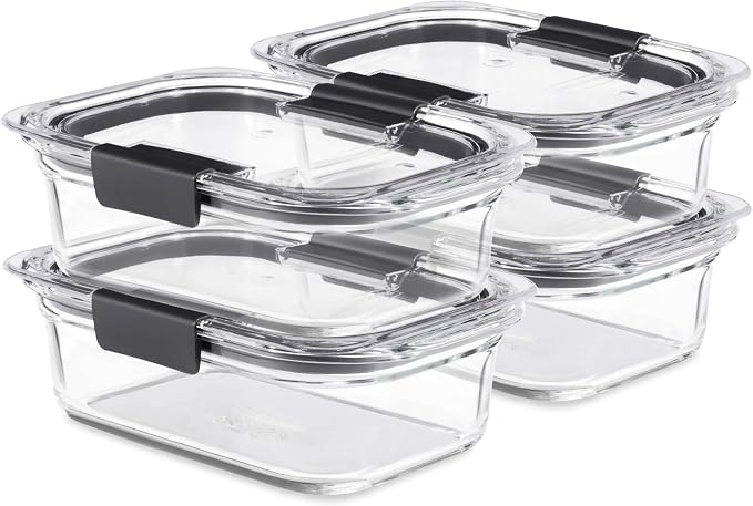 Rubbermaid Brilliance Glass Food Storage Containers, 3.2 Cup, Set of 4, BPA-Free, Leak-Proof, Clear - Image 8