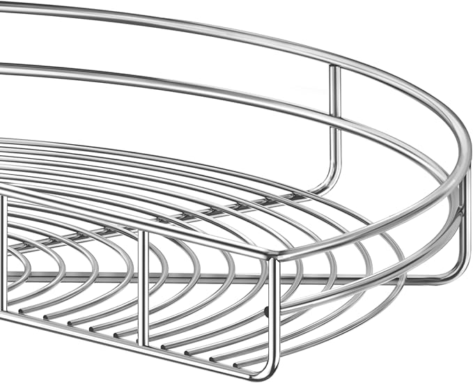 Kidney Shape 24" Corner Cabinet Lazy Susan, Replacement Shelves | Chrome-plated Steel Wire, 270° Dual-Shelf Rotation, 26-31" Adjustable, Fits 24"+ Corner Cabinets, Replacement Kitchen Storage - Image 7