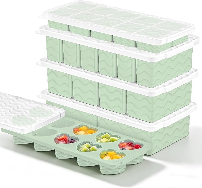 Silicone Freezer Molds for Food, 5-Pack with Steel Rim for Meal Prep | 100% Food-Grade Silicone, BPA-Free, Oven and Dishwasher Safe. Perfect for Freezing Lasagna, Casseroles, Soups & Sauces by Bandiction