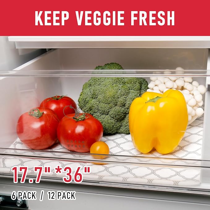 Cooyes Refrigerator Shelf Liners for French Door Fridge, 17.7" × 36" Extra Large, Non-Slip Fridge Mats Machine Washable, Refrigerator Drawer Liner for Glass Shelves Kitchen Cabinet - Image 5