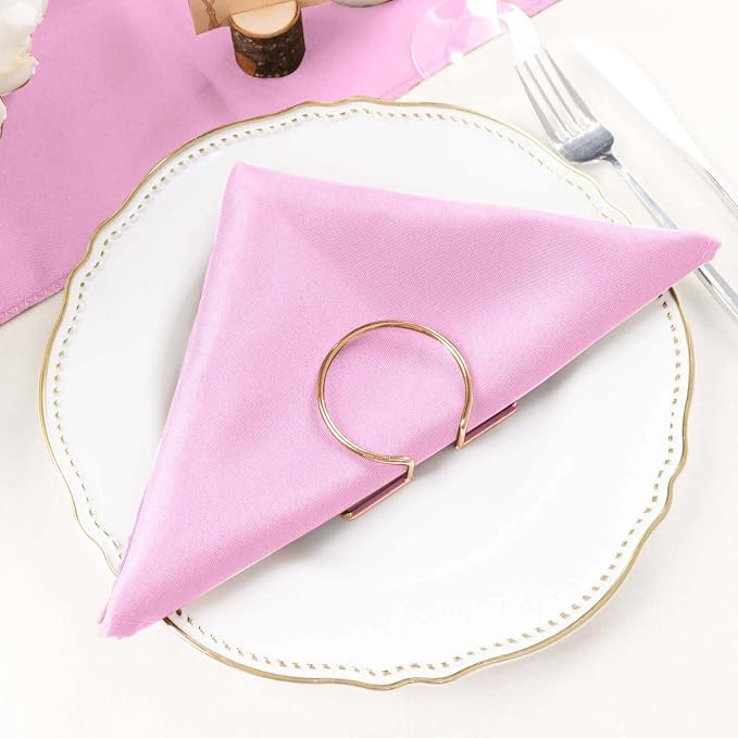 Efavormart Premium Cloth Napkins Set of 10, 20x20 Inch Pink Seamless Dinner Napkins, Washable Linen Table Napkin Cloth with Hemmed Edges for Weddings, Party and Banquet - Image 2