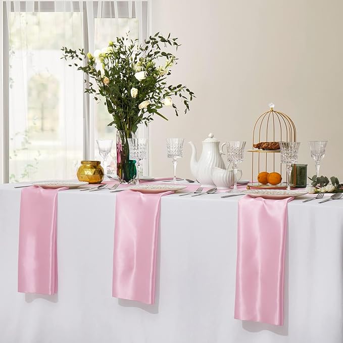 MDS® Pack of 200 Satin Napkins 12 x 12 Inch, Soft Silky Reusable Cloth Dinner Table Napkins for Wedding Décor, Reception, Birthday, Parties, Banquets, Catering, Restaurants & Hotel - Blush Pink - Image 5