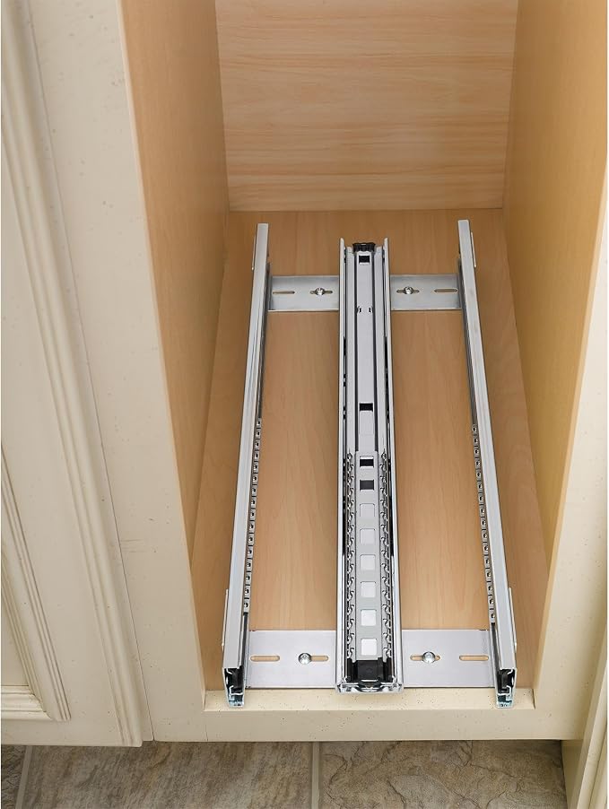 Rev-A-Shelf Pullout Kitchen Cabinet Organizer, Min Cabinet Opening 8.5" W | 8" W Slide Out Pantry Spice or Utensil Storage Rack with Adjustable Shelves for Base Cabinet Organization, 448-BC-8C - Image 6
