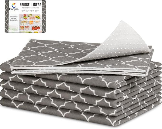 Cooyes Drawer Liner for Shelf and Refrigerator, 2 in 1 Fridge Drawer Liners & Fresh mats for Glass Shelves Bins, BPAfree Absorbent Cloth Material - Keep Produce Fresh Longer by Cooyes