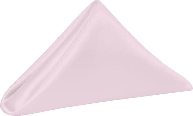 17x17-Inch Square Satin Cloth Napkins, Ice Pink Set of 120 | Bulk Case of 10 Dozen, Bridal, 100% Polyester Fabric, Matte Satin, Also Known as Lamour, Soft Luster, Seamless by UltimateTextile