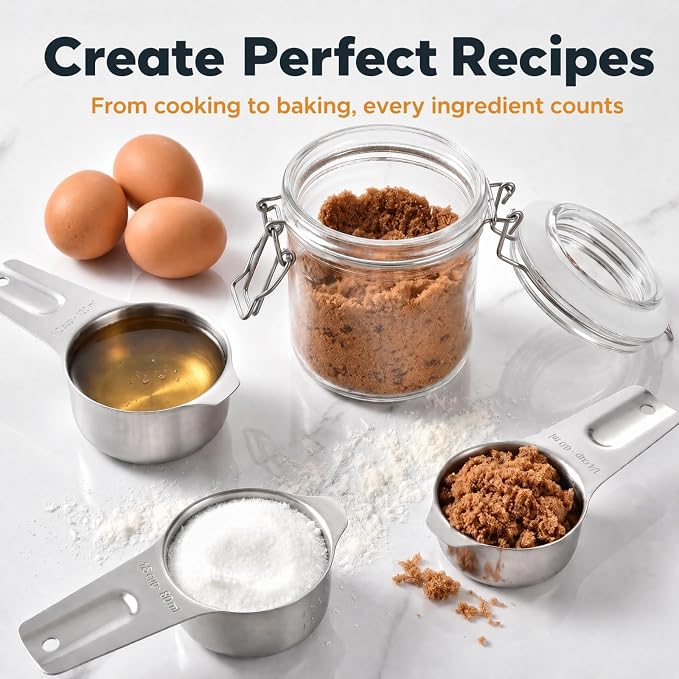 7QT 30PCS Mixing Bowls with Lids Set, 7QT to 1QT Stainless Steel Nesting Bowls with Graters, Non-Slip Silicone Bottom, Large Khaki Bowls & 21 Measuring Cups and Spoons Set Kitchen Appliances - Image 8