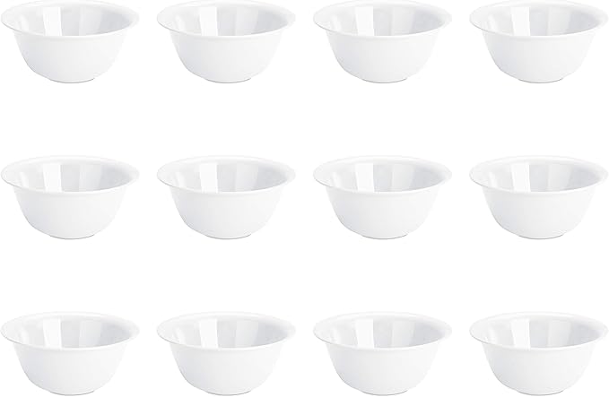Sterilite 6 Qt Bowl for Mixing, Prepping, and Serving Food in the Kitchen, Microwave and Dishwasher Safe, Plastic, White, 12-Pack by Sterilite