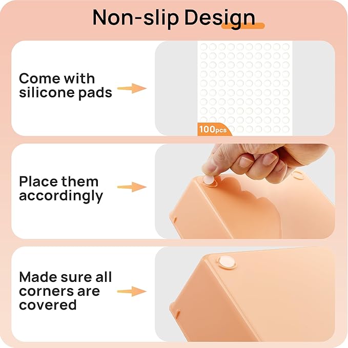 Vtopmart 25 Pack Plastic Drawer Organizers with Non-slip Rubber Pads | 4-Size Versatile Makeup Organizer, Storage Containers Small Bins for Makeup, Jewelries, Bedroom, Kitchen Utensils and Office - Image 7