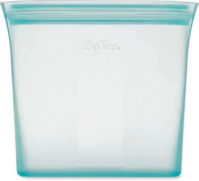 Zip Top Reusable Food Storage Bags | Sandwich Bag [Teal] | Silicone Meal Prep Container | Microwave, Dishwasher and Freezer Safe | Made in the USA - Image 2