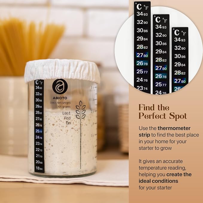 Sourdough Starter Kit with 9" Round & 10" Oval Bannetons, 34 oz Starter Jar, and Sourdough Bread Baking Supplies - Complete Sourdough Kit with Lame, Whisk, Scrapers, Slings, Mat, Spatula, Cloth Covers - Image 5