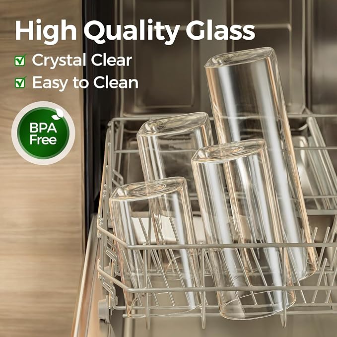 Glass Pantry Storage Containers with Lids 1/1.6 Qt 6 Pack Square | Pantry Organization, Stackable Design, Flour Sugar Coffee Beans Pasta Cereal Dry Food Storage,Kitchen Cabinet Organizer - Image 4