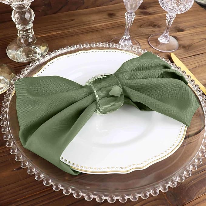 Efavormart Premium Cloth Napkins Set of 5, 17x17 Inch Willow Green Seamless Dinner Napkins, Washable Linen Table Napkin Cloth with Hemmed Edges for Weddings, Party and Banquet - Image 7