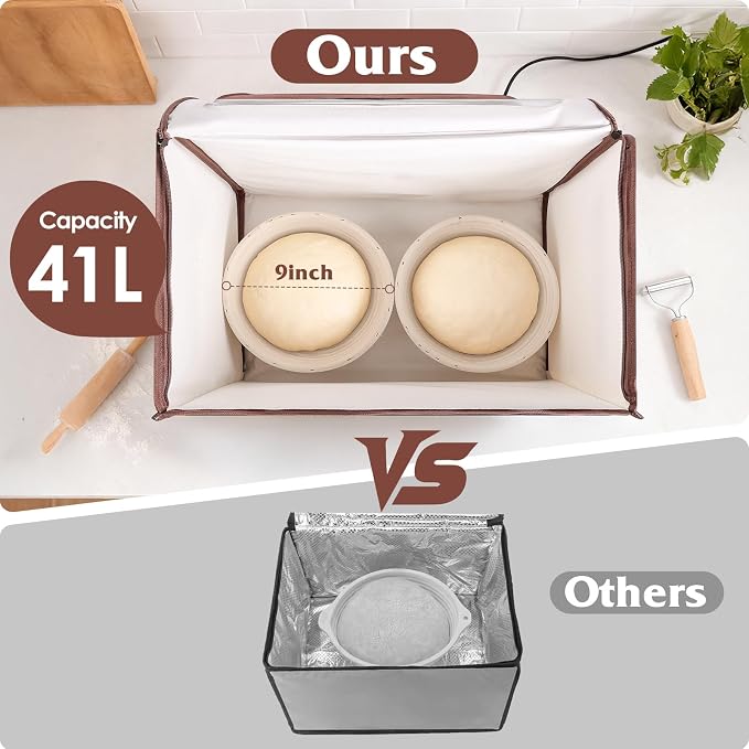 Bread Proofing Box with Shelf,Foldable dough proofing box with 24H Timer | 50-130℉ Temp Control,Space-Saving Dough Proofer for Yogurt, Pizza, Bread Baking - Image 4