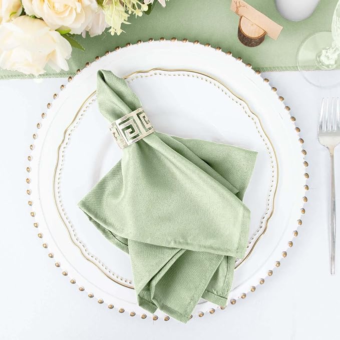 Efavormart Premium SAGE Green |Pack of 5 | Premium 17" x 17" Washable Polyester Napkins Great for Wedding Party Restaurant Dinner Parties - Image 6