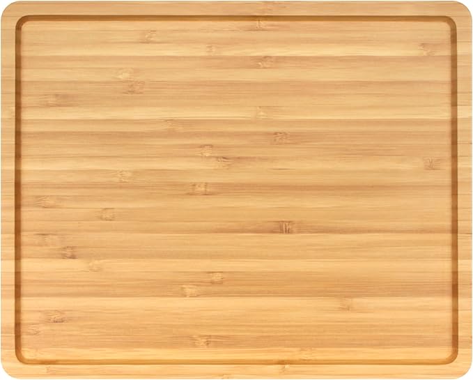 BambooMN Organic Bamboo Serving Tray, Vanity, Tea Serving, Appetizers, Snacks, Charcuterie Board, Rounded Edges, 11"x8.9"x0.6" - 1 Tray by BambooMN