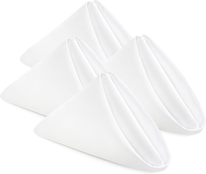 Utopia Home [24 Pack, White] Cloth Napkins 17x17 Inches, 100% Polyester | Hemmed Edges, Washable and Reusable Ideal for Parties, Weddings and Dinners by UTOPIAHOME