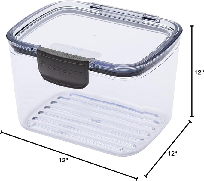 Progressive Prokeeper + Deli Storage Set: Air-Tight Silicone Sealed Containers w Grooved Bottom, Dry Erase Lid, BPA-Free, Stackable, Keeps Meats & Cheeses Fresh Longer, PKS-706C Tall Deli 1.65L - Image 8
