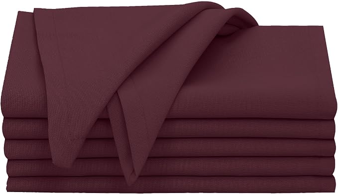 Ruvanti Cloth Napkins Set of 6, 18x18 Inches, 100% Cotton, Washable, Soft & Absorbent, Perfect for Wedding, Christmas, ‎Thanksgiving Dinners - Burgundy - Image 9