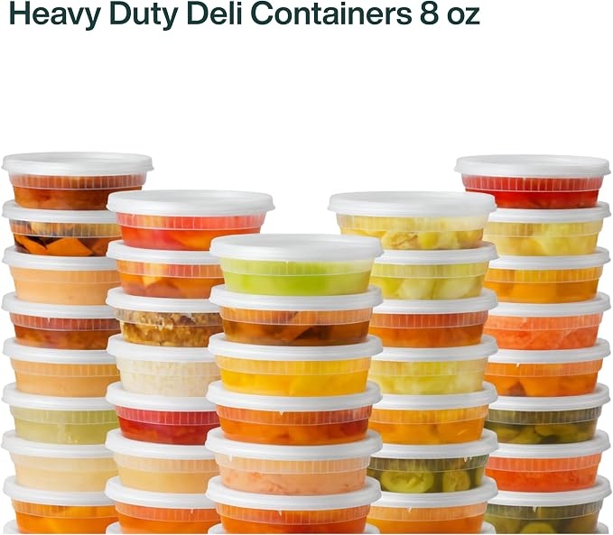[8oz-240 Sets Plastic Deli Containers with Lids - BPA Free Clear Soup Containers with Airtight Lids, Leak Resistant Food Storage for Meal Prep, Stackable/Microwave/Dishwasher/Freezer Safe - Image 8