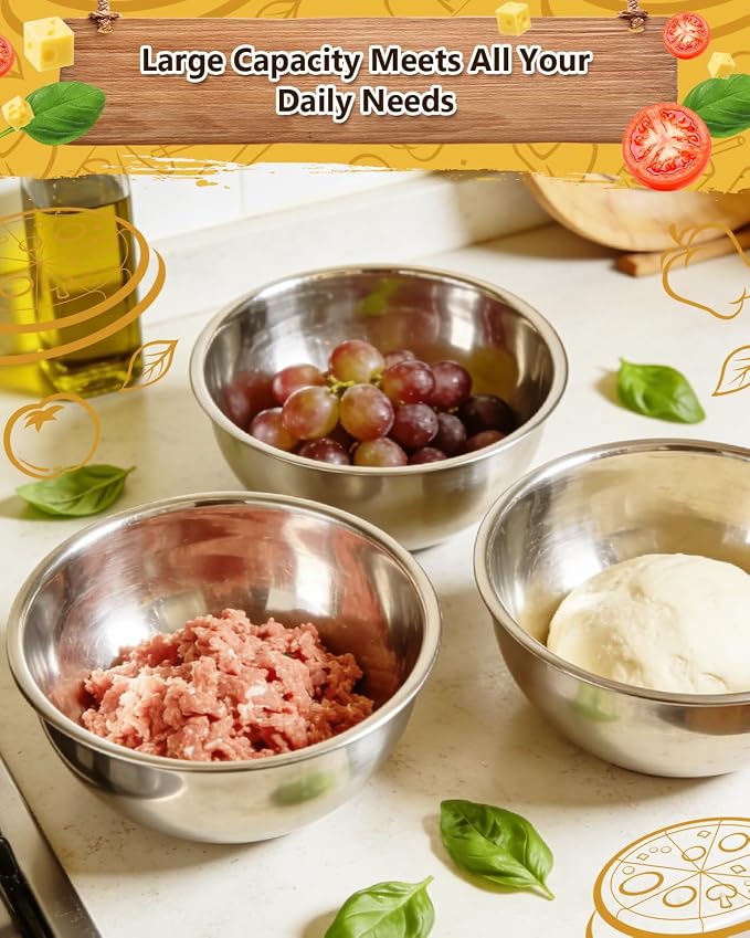 3 Pack Pizza Dough Proofing Container, 44oz/1300ML Stainless Steel Proofing Box with Clear Airtight Lid, Stackable Fermentation Storage for Dough Balls & Bread, Includes Cutter - Image 8