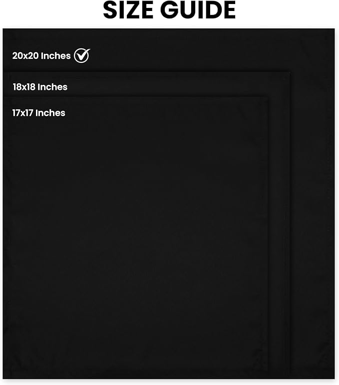 Utopia Home [24 Pack, Black] Cloth Napkins 20x20 Inches, 100% Polyester | Hemmed Edges, Washable and Reusable Ideal for Parties, Weddings and Dinners - Image 2