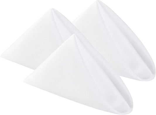 Cloth Napkins 20x20 inch Washable Polyester Dinner Napkins Soft Table Napkins for Wedding Party Dining Banquet(White,100PCS) by Cupuamon