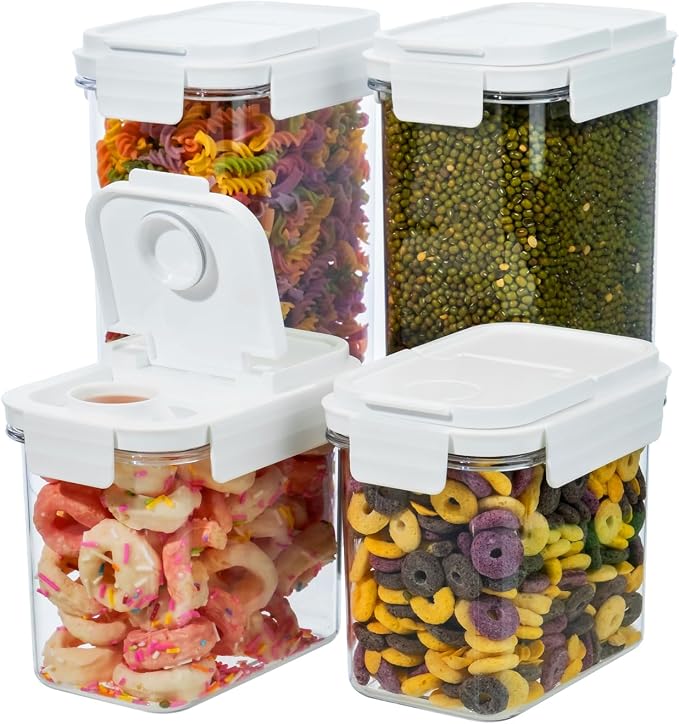 Premium Cereal Containers Storage With Lid 8 PCS Cereal Dispenser For Pantry Organization BPA Free Rubbermaid Brilliance Storage Containers by Unknown