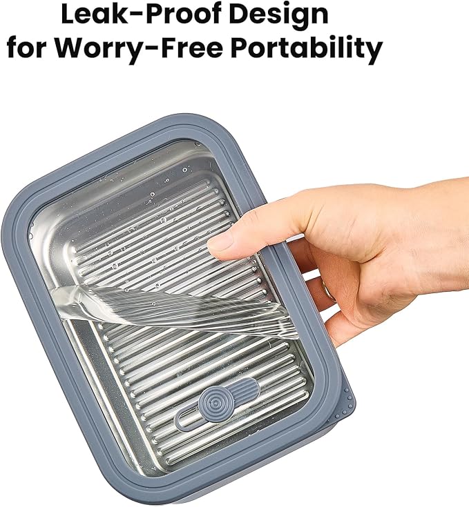 88oz/2600ml Stainless Steel Food Containers,Stainless Steel Containers with Lids,Snack Containers,Lunch Box,Easy Clean,Airtight&Leakproof for Kitchen Storage,Dishwasher Safe,BPA-Free - Image 5