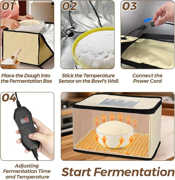 Bread Proofing Box, 50-113°F Dough Fermentation Container | Warming box for home bread, pizza dough, baking and kombucha fermentation projects - Image 4