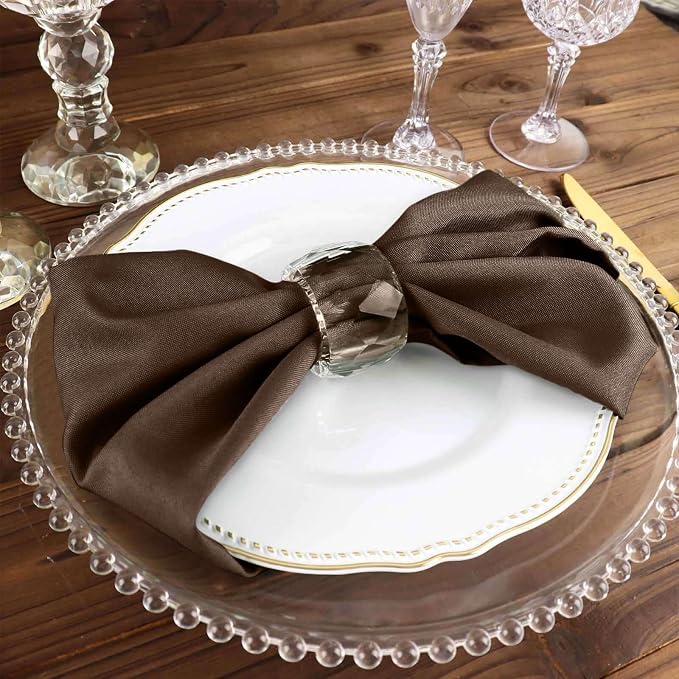 Efavormart Premium Cloth Napkins Set of 10, 20x20 Inch Violet Seamless Dinner Napkins, Washable Linen Table Napkin Cloth with Hemmed Edges for Weddings, Party and Banquet - Image 7