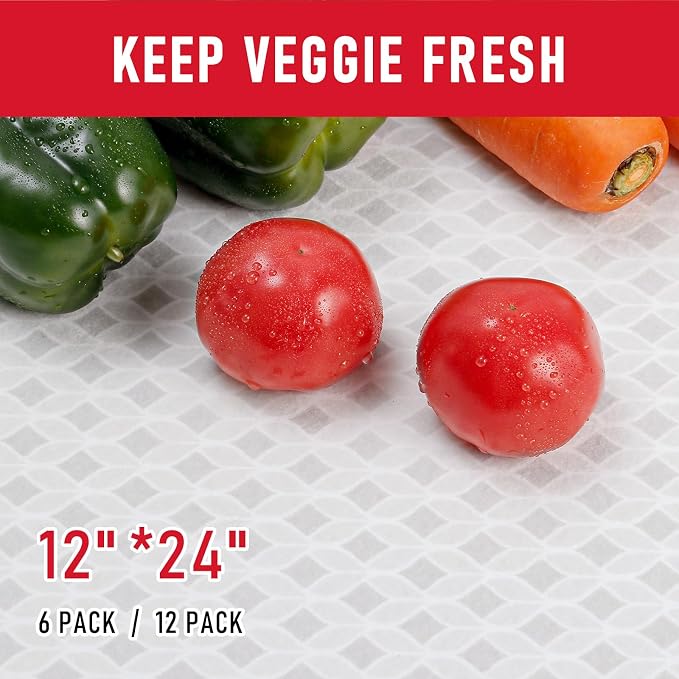 Cooyes Refrigerator Liners, Non-Slip Fridge Liners Washable, Absorbent Refrigerator Shelf Liner for Kitchen Cabinets, Non-Adhesive Refrigerator Mats Fridge bin Liners 12" x 24", 6Pcs - Image 5