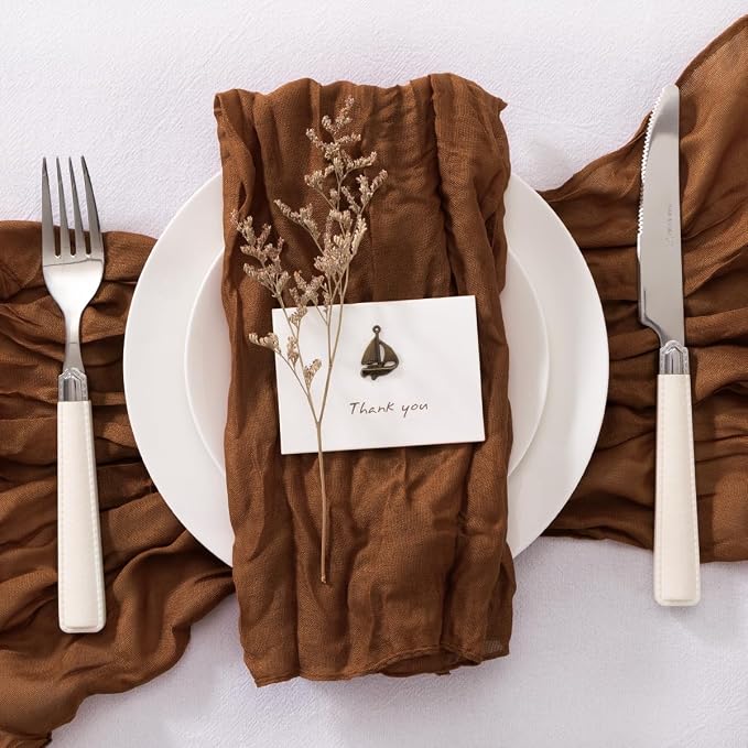 Cheesecloth Napkins Brown Cloth Napkins Bulk,Set of 20 - Image 5