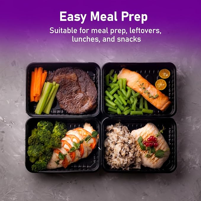 delka Meal Prep Containers -944ml | BPA-Free, Reusable Food Storage Boxes | Microwave, Freezer & Dishwasher Safe | Leakproof & Stackable for Healthy Meal Planning & Portion Control (10 Pack) - Image 2