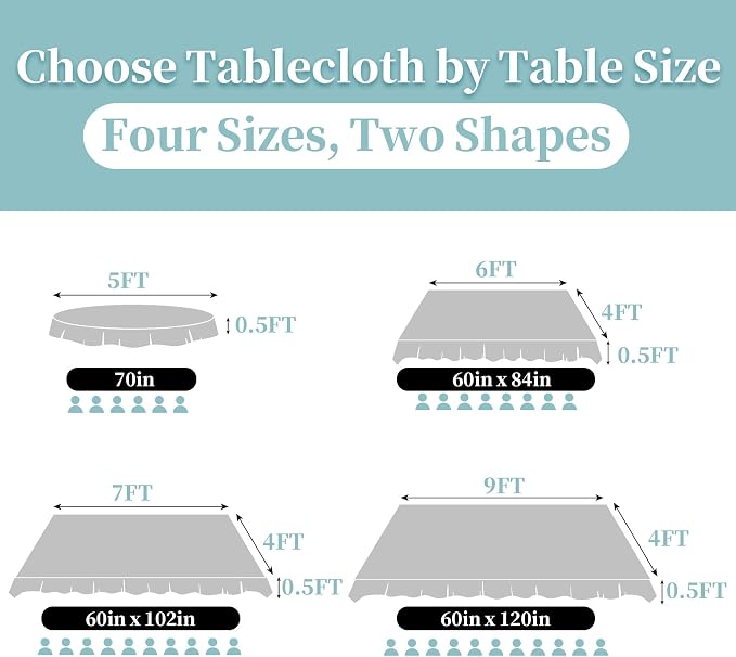 Pink Round Tablecloth, 1PC Circle Table Cover 70" (Seat 4-6) - Cotton Polyester, Wrinkle/Fade Resistant, Washable & Reusable - Luxury Jacquard Table Cloth for Valentine's Day & Wedding, Bows Design - Image 6