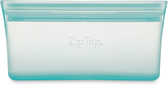 Zip Top Reusable Food Storage Bags | Snack Bag [Teal] | Silicone Meal Prep Container | Microwave, Dishwasher and Freezer Safe | Made in the USA - Image 2